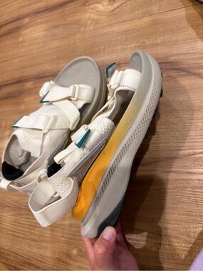 Teva White Sport Sandals with Teal and Yellow Accents
